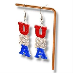Boutiques Fourth of July USA Dangle Earrings NWT